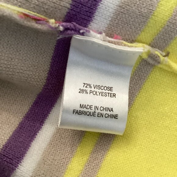 Milly New York Womens Sleeveless Knit Dress Size Small Yellow Pink Striped - Picture 2 of 8